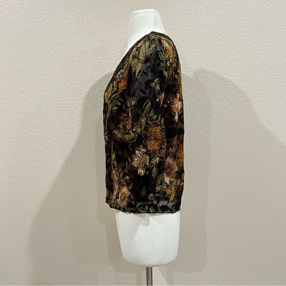 Dress Barn Fall Floral Lace Layered Top Size Large - Picture 6 of 13